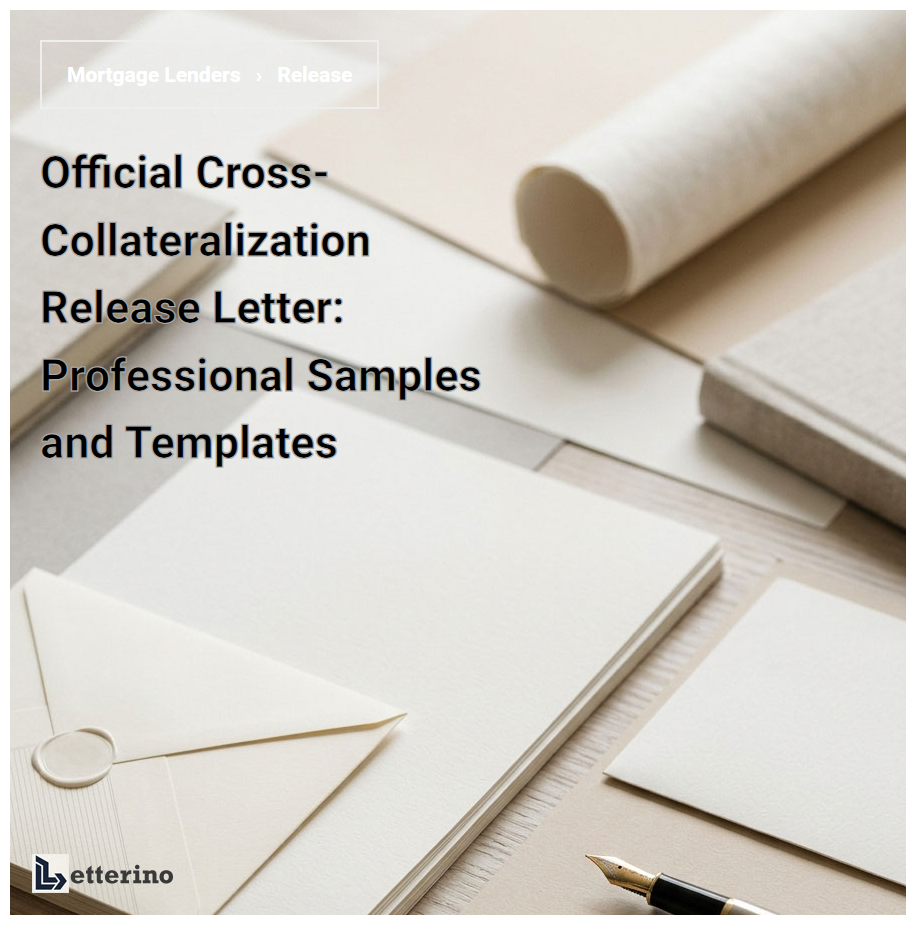Official Cross-Collateralization Release Letter: Professional Samples and Templates