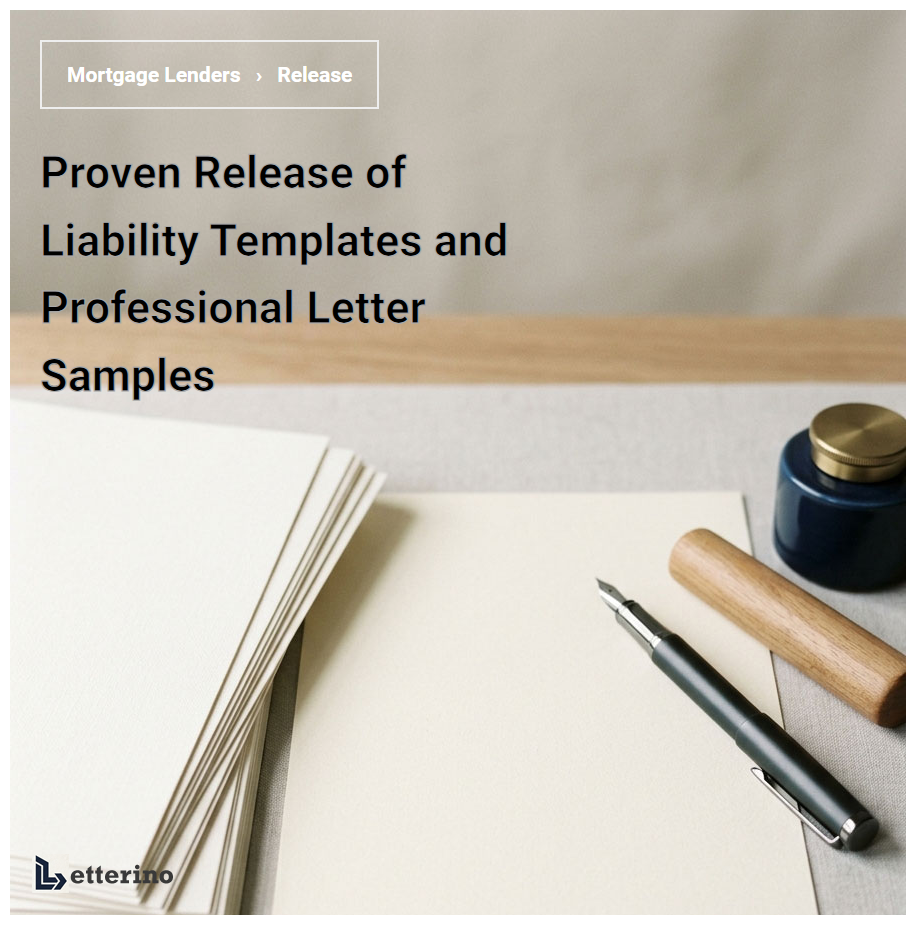 Proven Release of Liability Templates and Professional Letter Samples