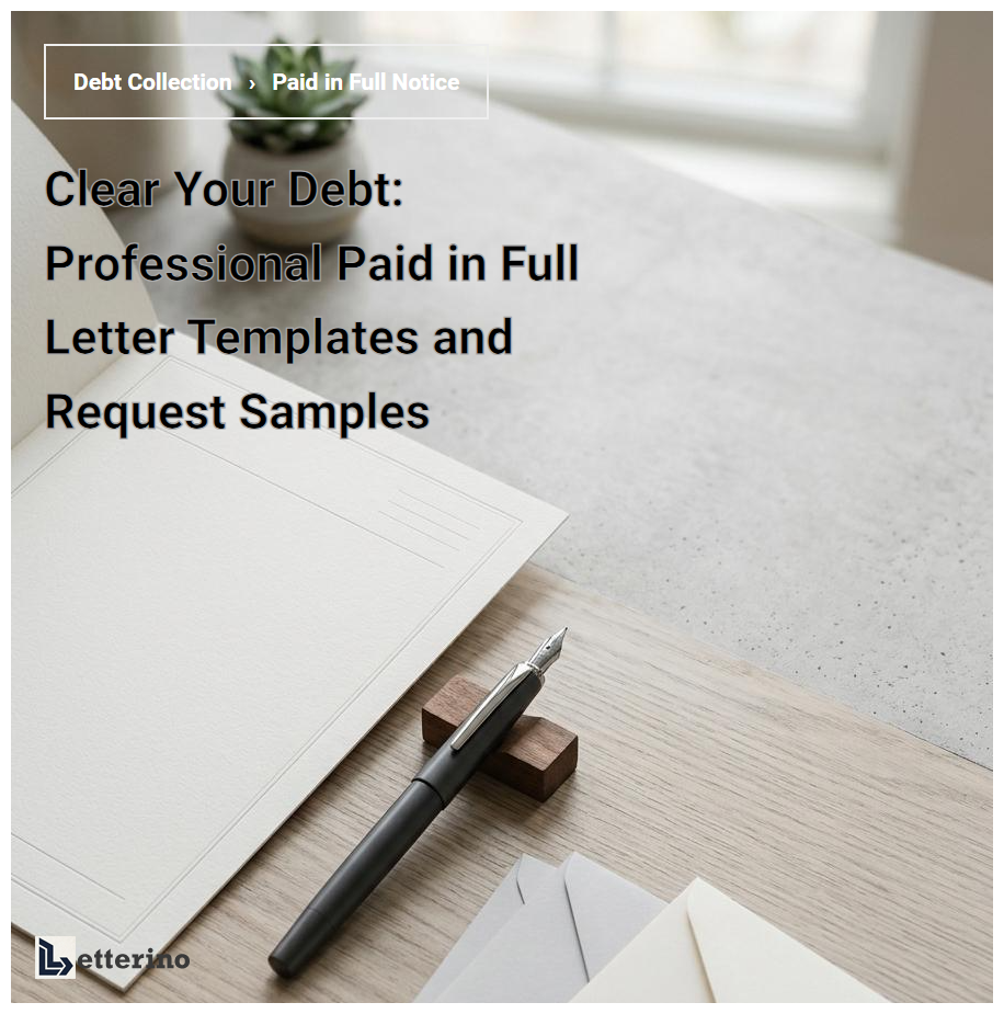 Clear Your Debt: Professional Paid in Full Letter Templates and Request Samples