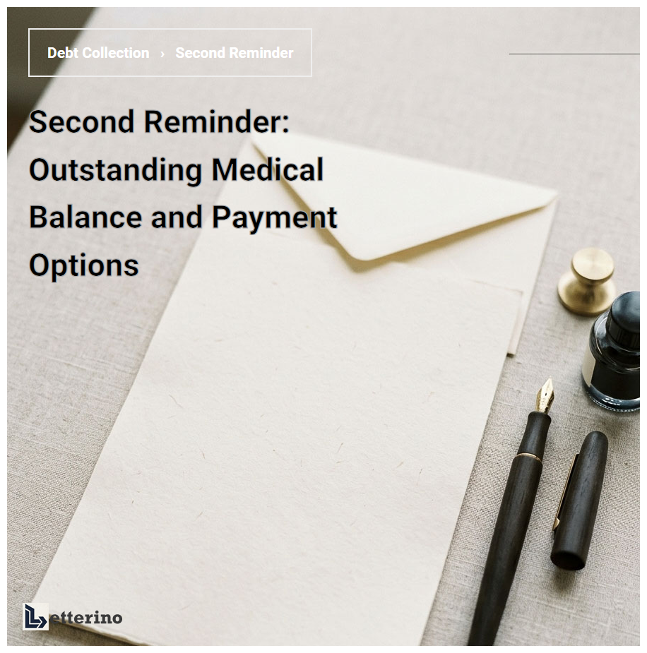 Second Reminder: Outstanding Medical Balance and Payment Options
