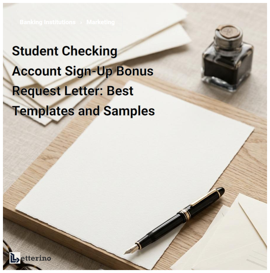 Student Checking Account Sign-Up Bonus Request Letter: Best Templates and Samples