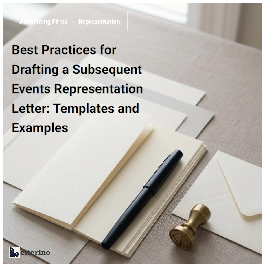 Best Practices for Drafting a Subsequent Events Representation Letter: Templates and Examples