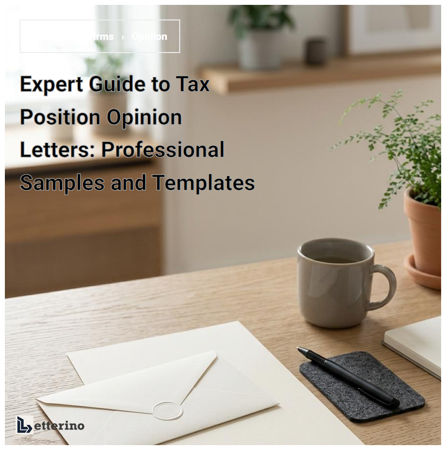 Expert Guide to Tax Position Opinion Letters: Professional Samples and Templates