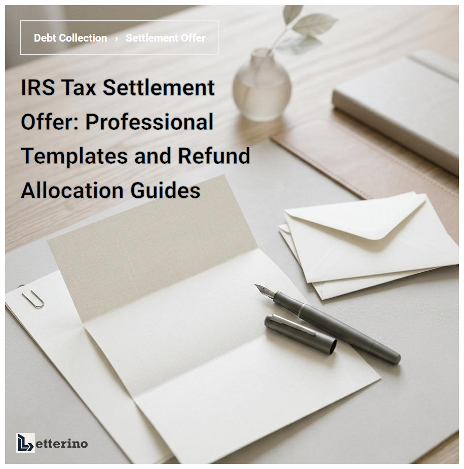 IRS Tax Settlement Offer: Professional Templates and Refund Allocation Guides