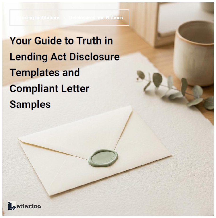 Your Guide to Truth in Lending Act Disclosure Templates and Compliant Letter Samples