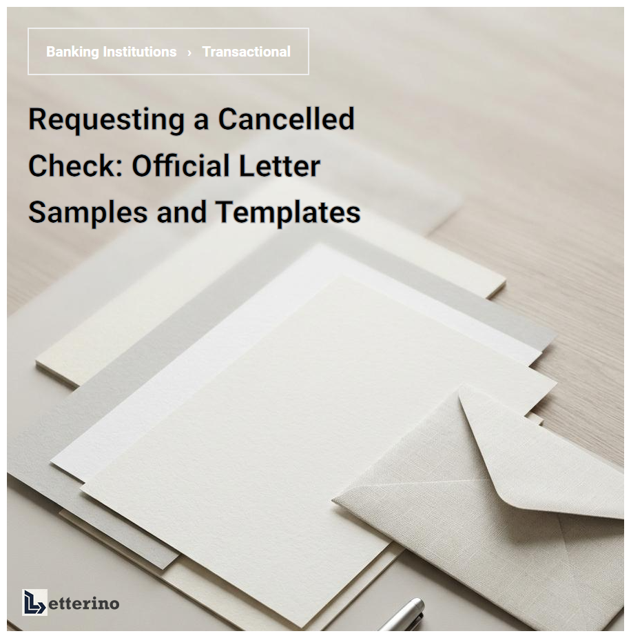 Requesting a Cancelled Check: Official Letter Samples and Templates