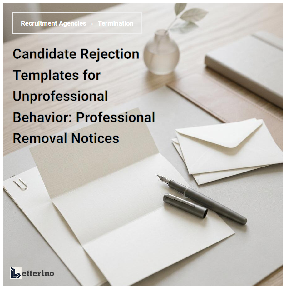 Candidate Rejection Templates for Unprofessional Behavior: Professional Removal Notices