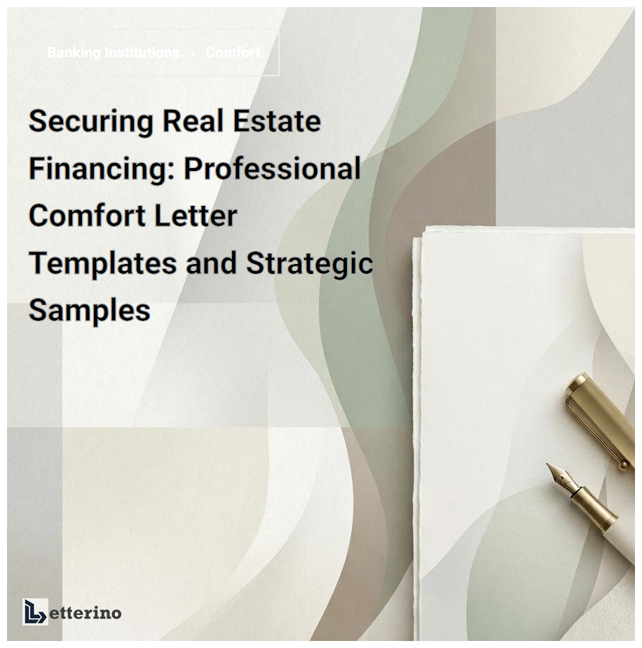 Securing Real Estate Financing: Professional Comfort Letter Templates and Strategic Samples