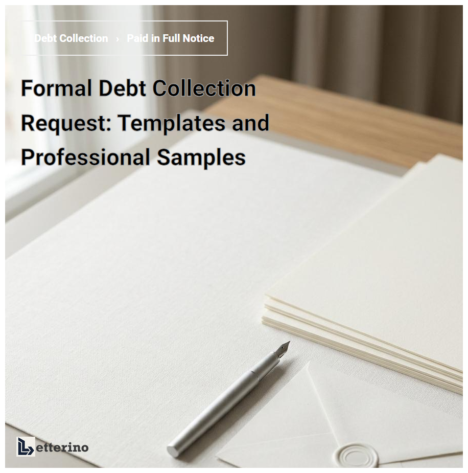Formal Debt Collection Request: Templates and Professional Samples