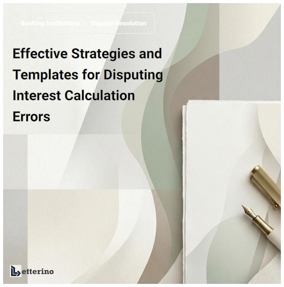 Effective Strategies and Templates for Disputing Interest Calculation Errors