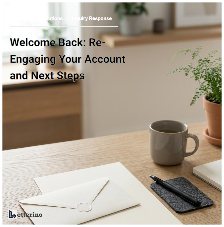 Welcome Back: Re-Engaging Your Account and Next Steps