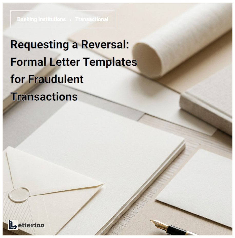 Requesting a Reversal: Formal Letter Templates for Fraudulent Transactions