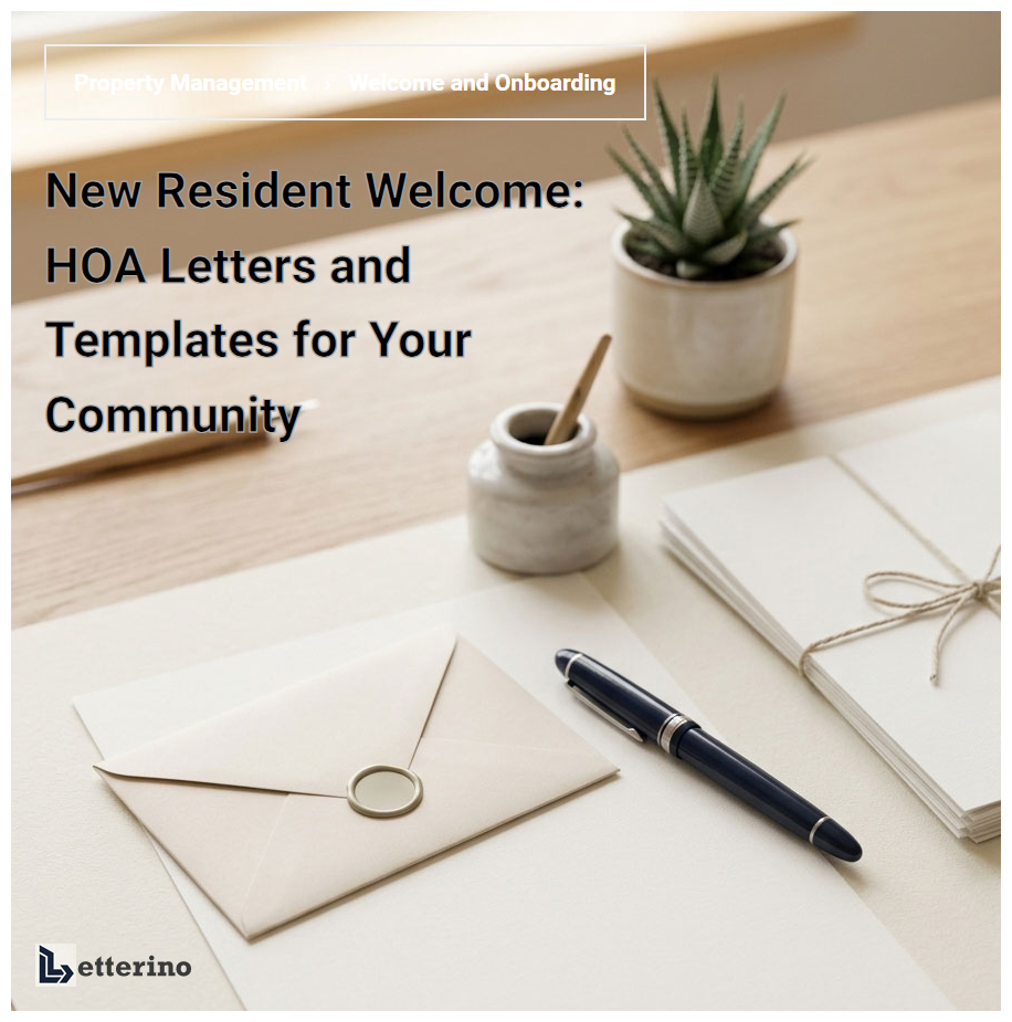 New Resident Welcome: HOA Letters and Templates for Your Community