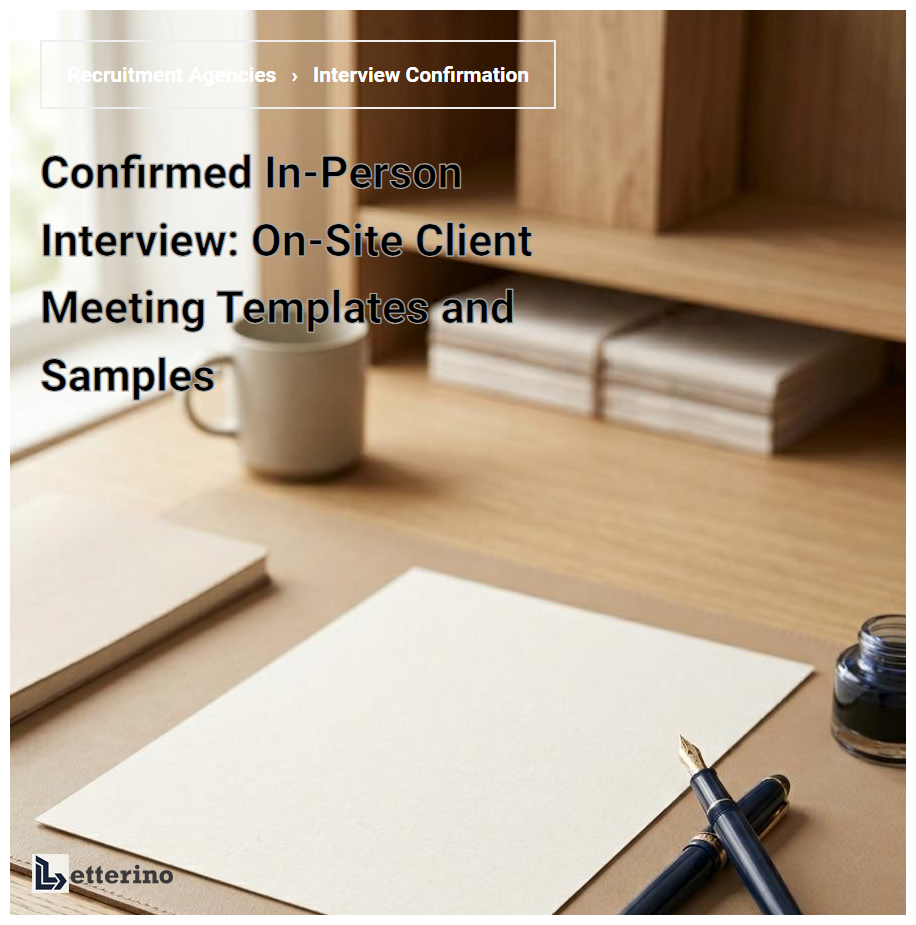 Confirmed In-Person Interview: On-Site Client Meeting Templates and Samples