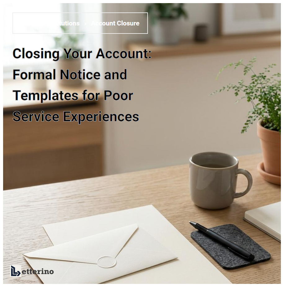 Closing Your Account: Formal Notice and Templates for Poor Service Experiences