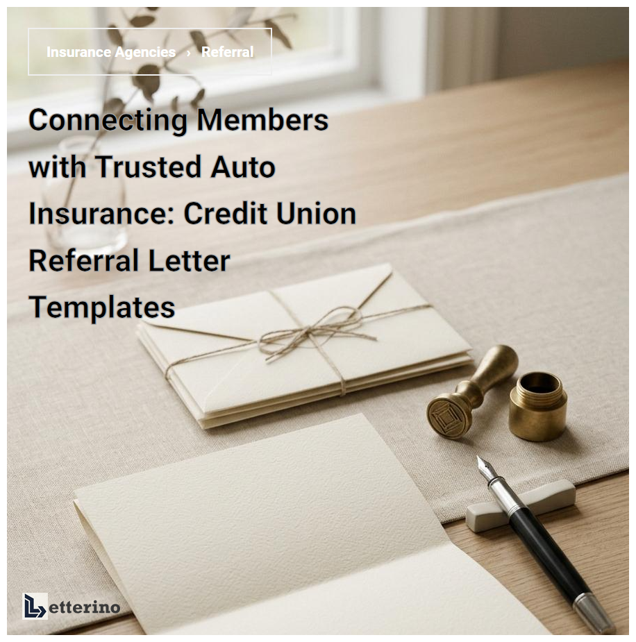 Connecting Members with Trusted Auto Insurance: Credit Union Referral Letter Templates