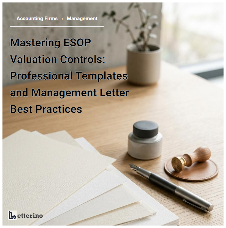 Mastering ESOP Valuation Controls: Professional Templates and Management Letter Best Practices