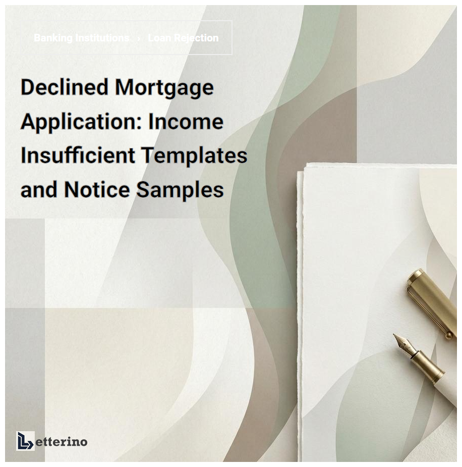 Declined Mortgage Application: Income Insufficient Templates and Notice Samples