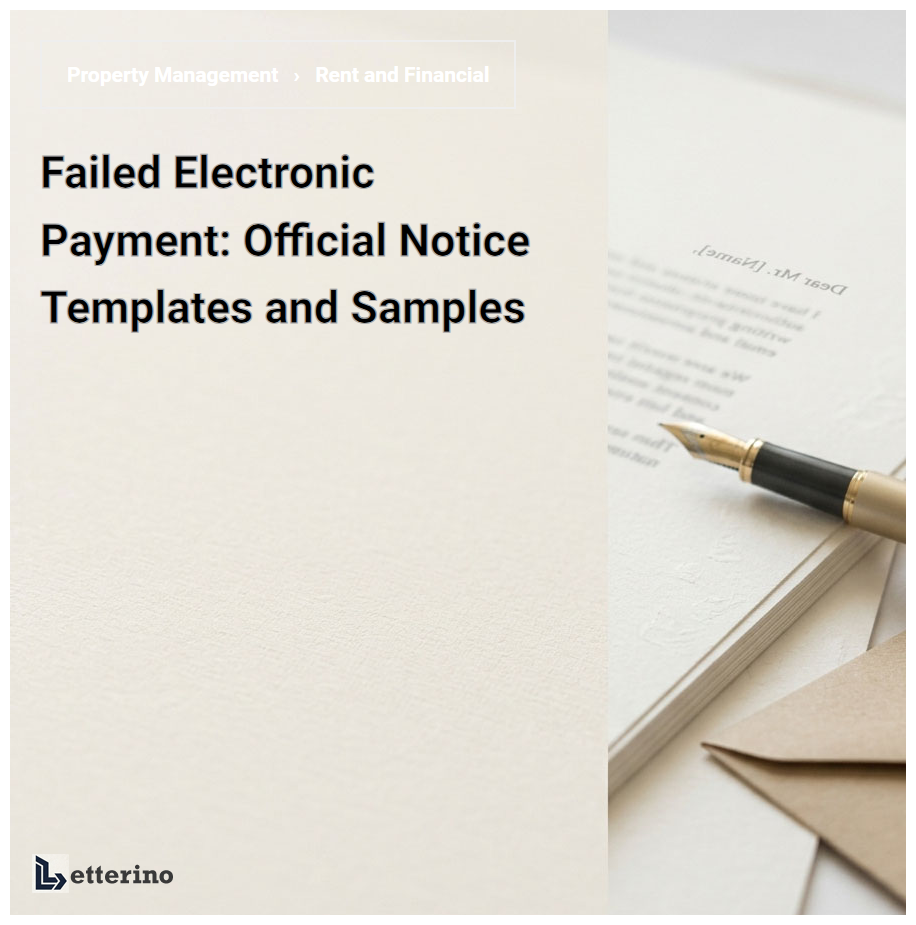 Failed Electronic Payment: Official Notice Templates and Samples