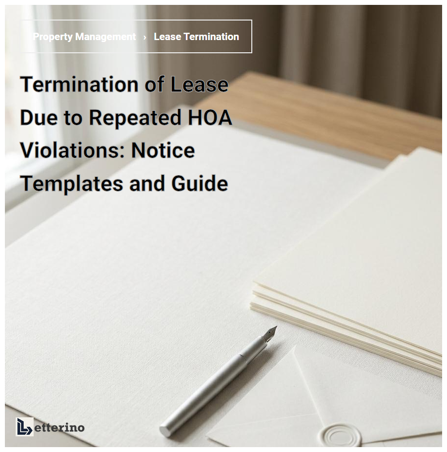 Termination of Lease Due to Repeated HOA Violations: Notice Templates and Guide