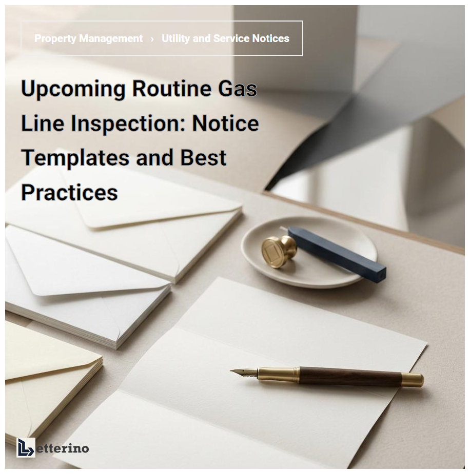 Upcoming Routine Gas Line Inspection: Notice Templates and Best Practices
