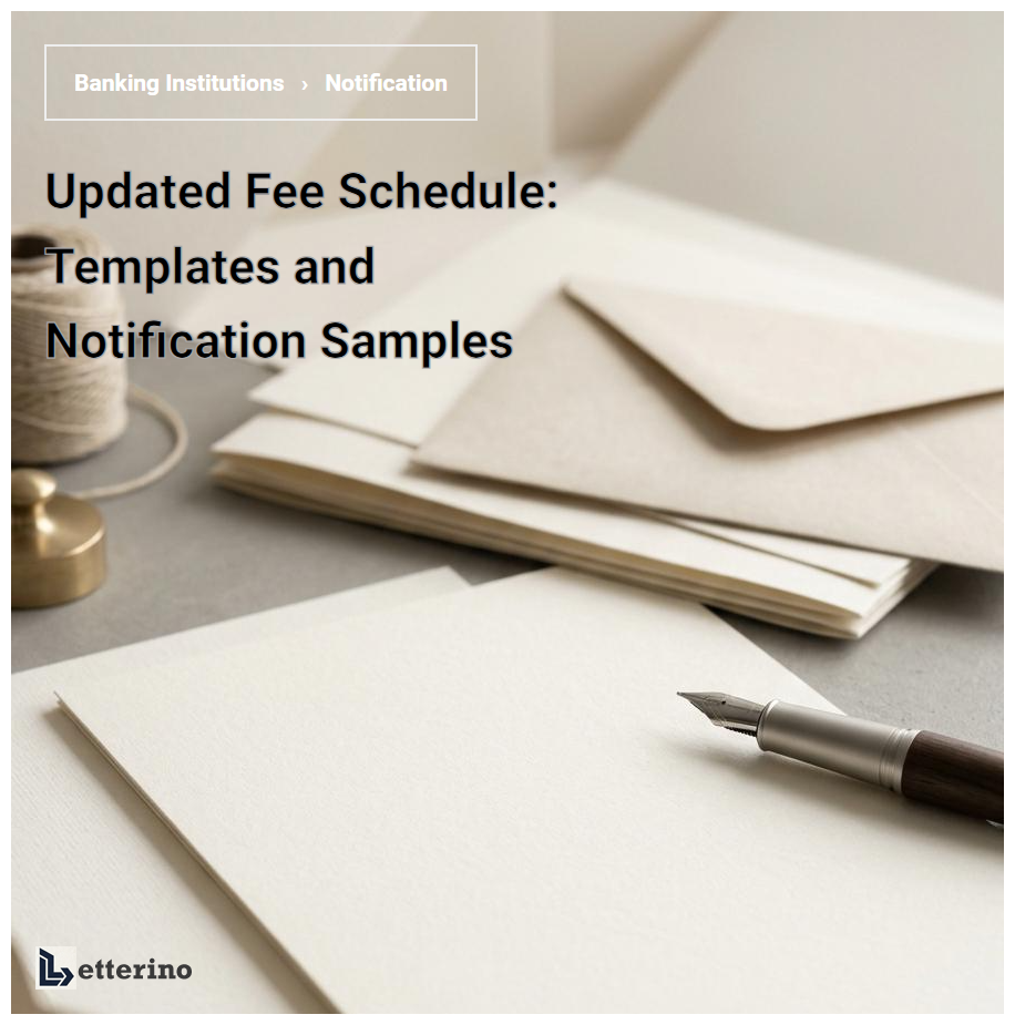 Updated Fee Schedule: Templates and Notification Samples