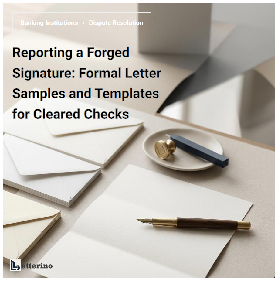 Reporting a Forged Signature: Formal Letter Samples and Templates for Cleared Checks