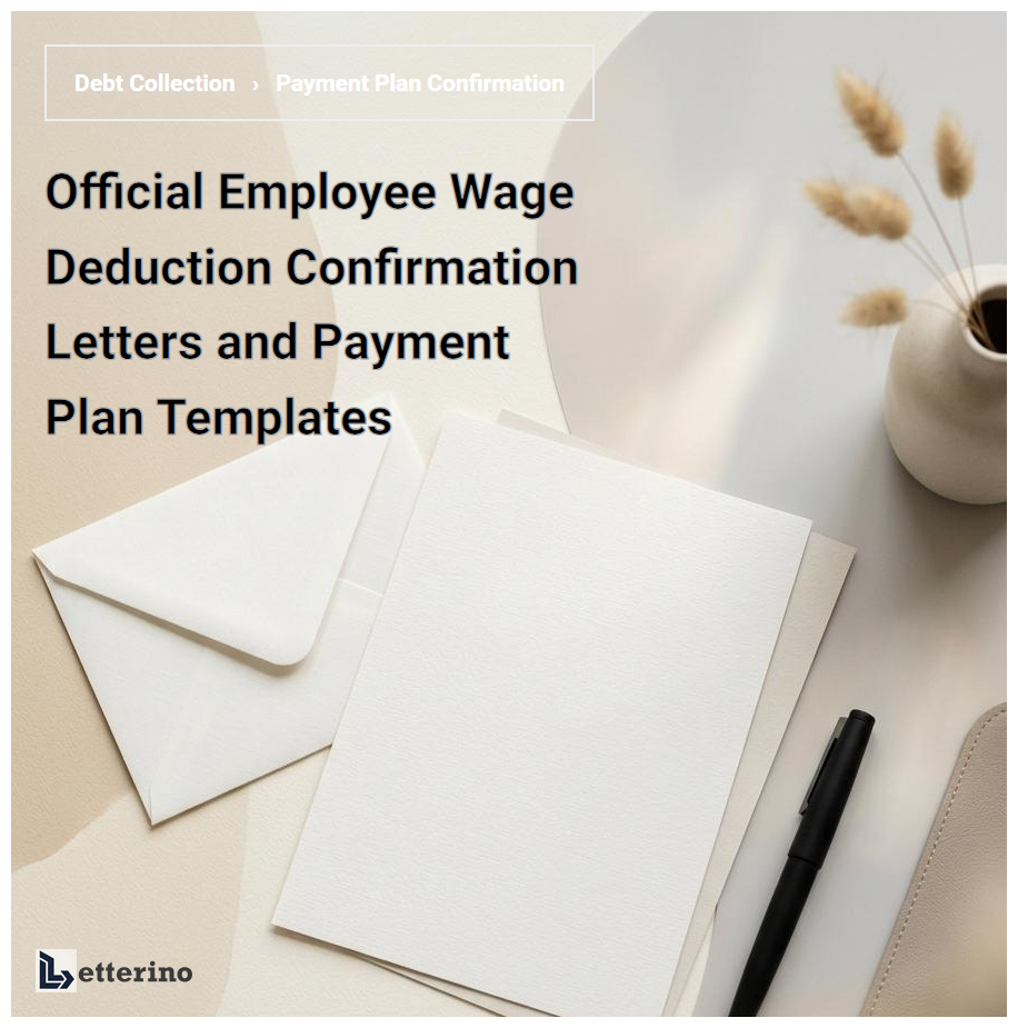 Official Employee Wage Deduction Confirmation Letters and Payment Plan Templates