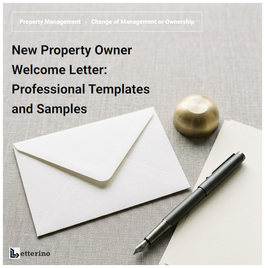 New Property Owner Welcome Letter: Professional Templates and Samples
