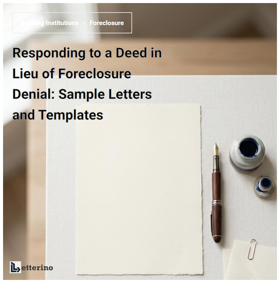 Responding to a Deed in Lieu of Foreclosure Denial: Sample Letters and Templates