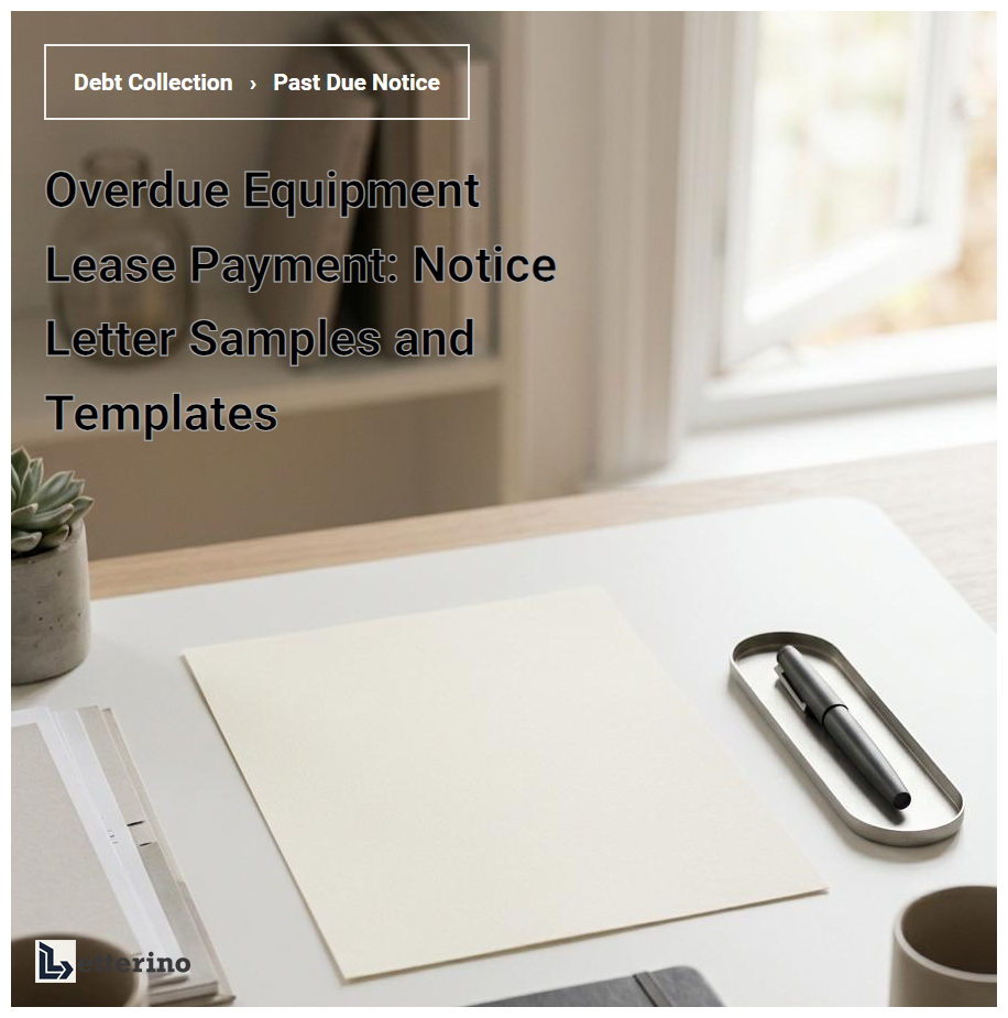 Overdue Equipment Lease Payment: Notice Letter Samples and Templates