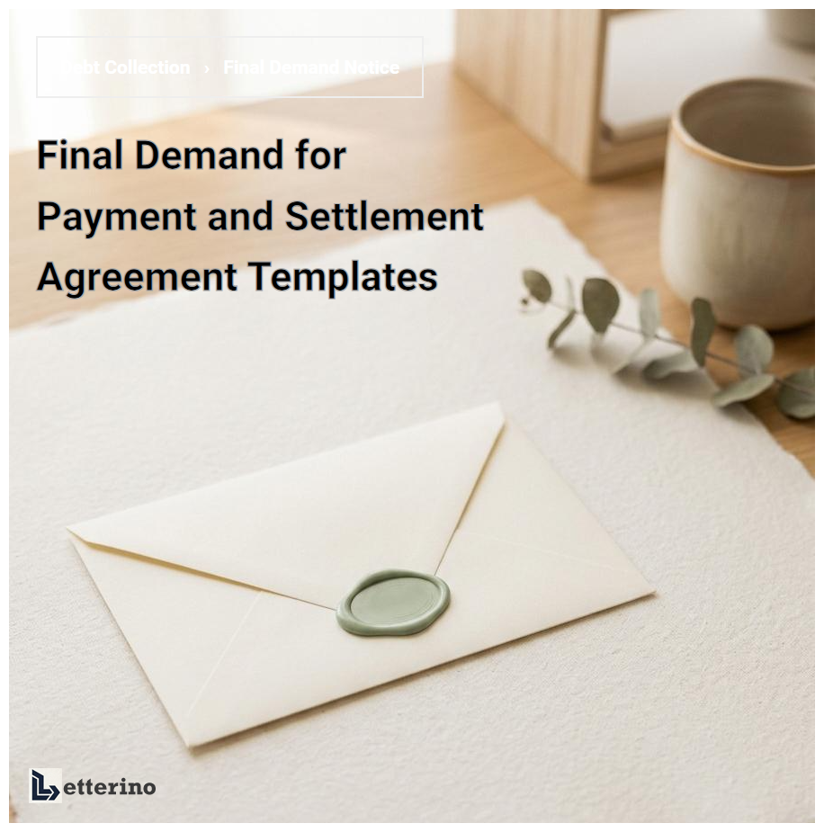 Final Demand for Payment and Settlement Agreement Templates
