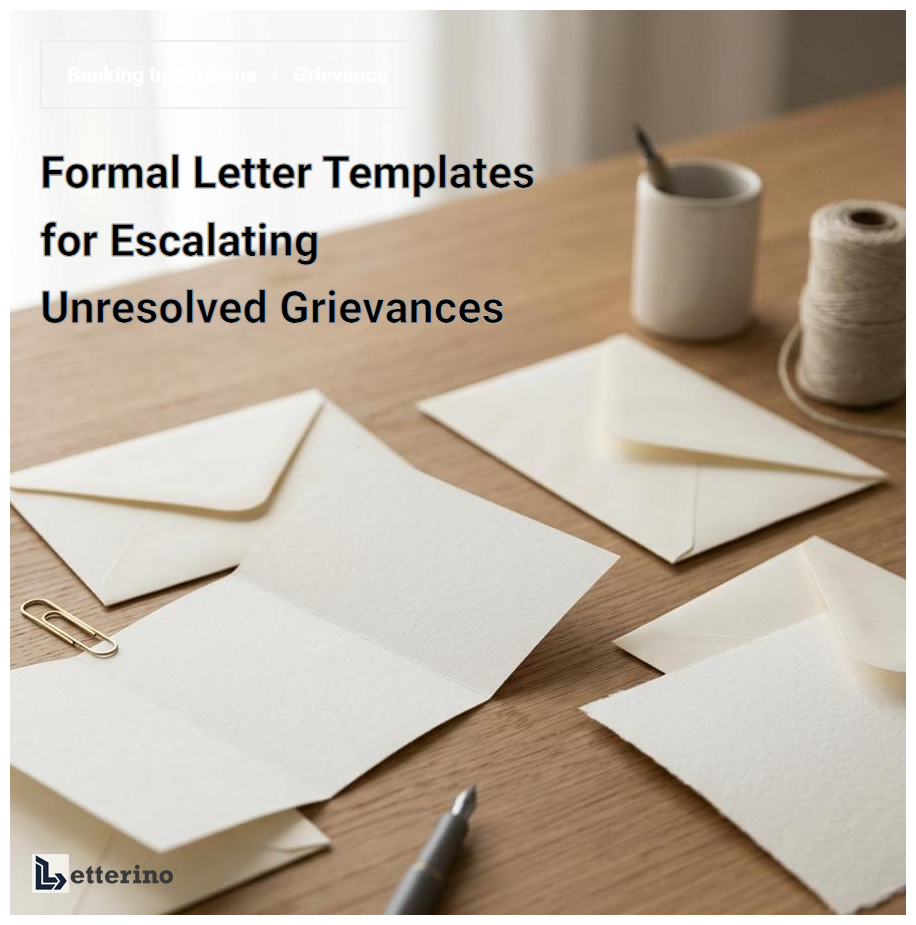 Formal Letter Templates for Escalating Unresolved Grievances