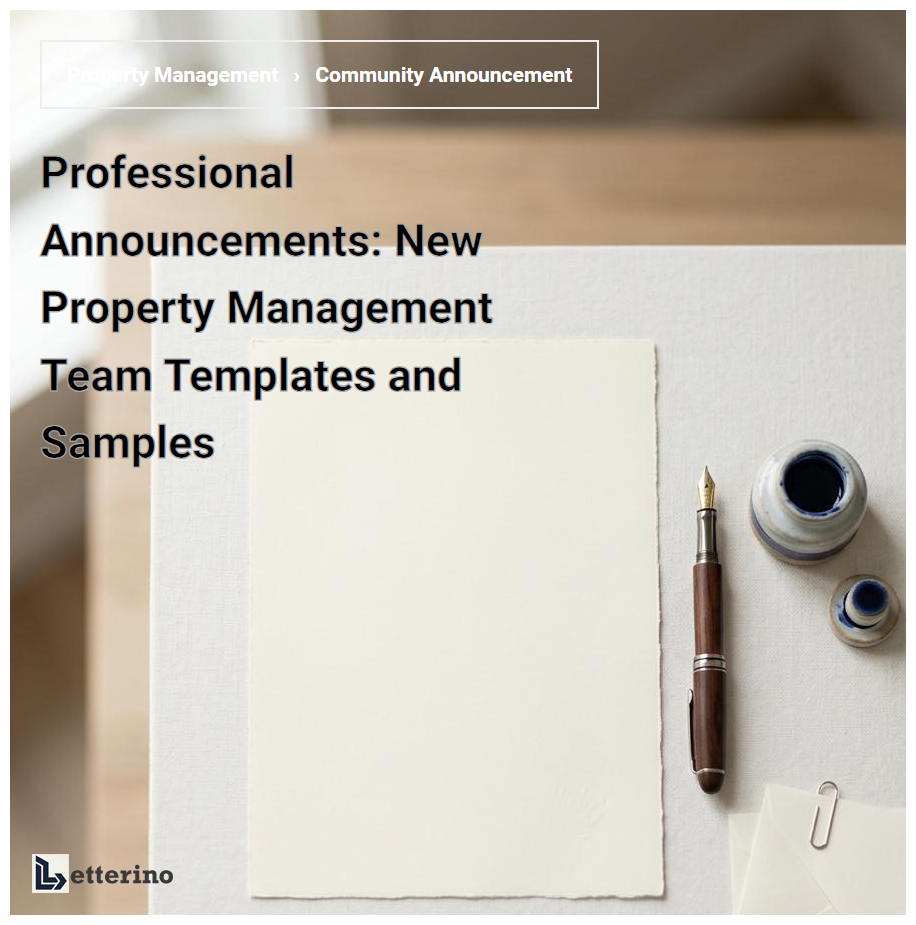 Professional Announcements: New Property Management Team Templates and Samples