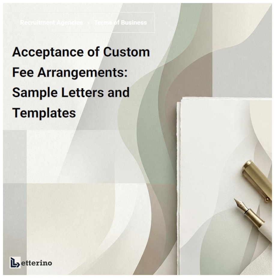 Acceptance of Custom Fee Arrangements: Sample Letters and Templates