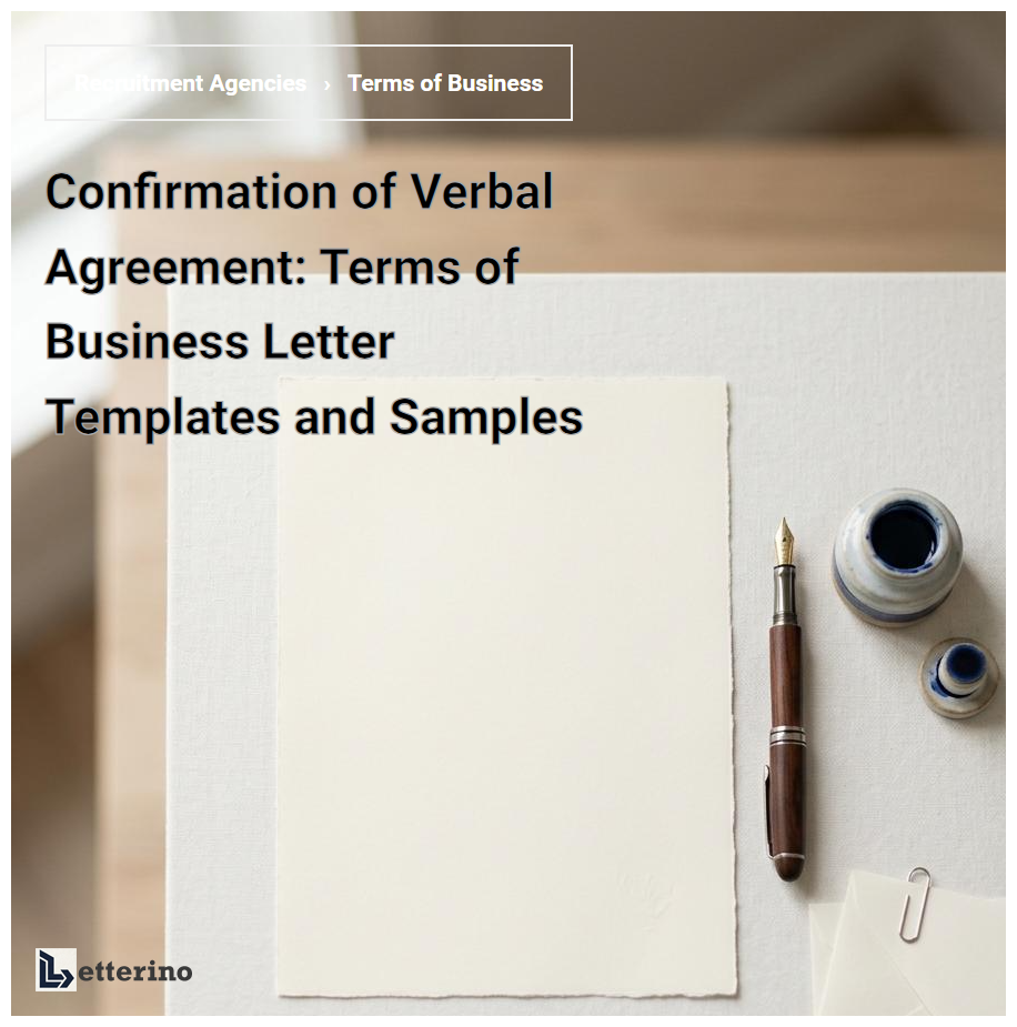 Confirmation of Verbal Agreement: Terms of Business Letter Templates and Samples
