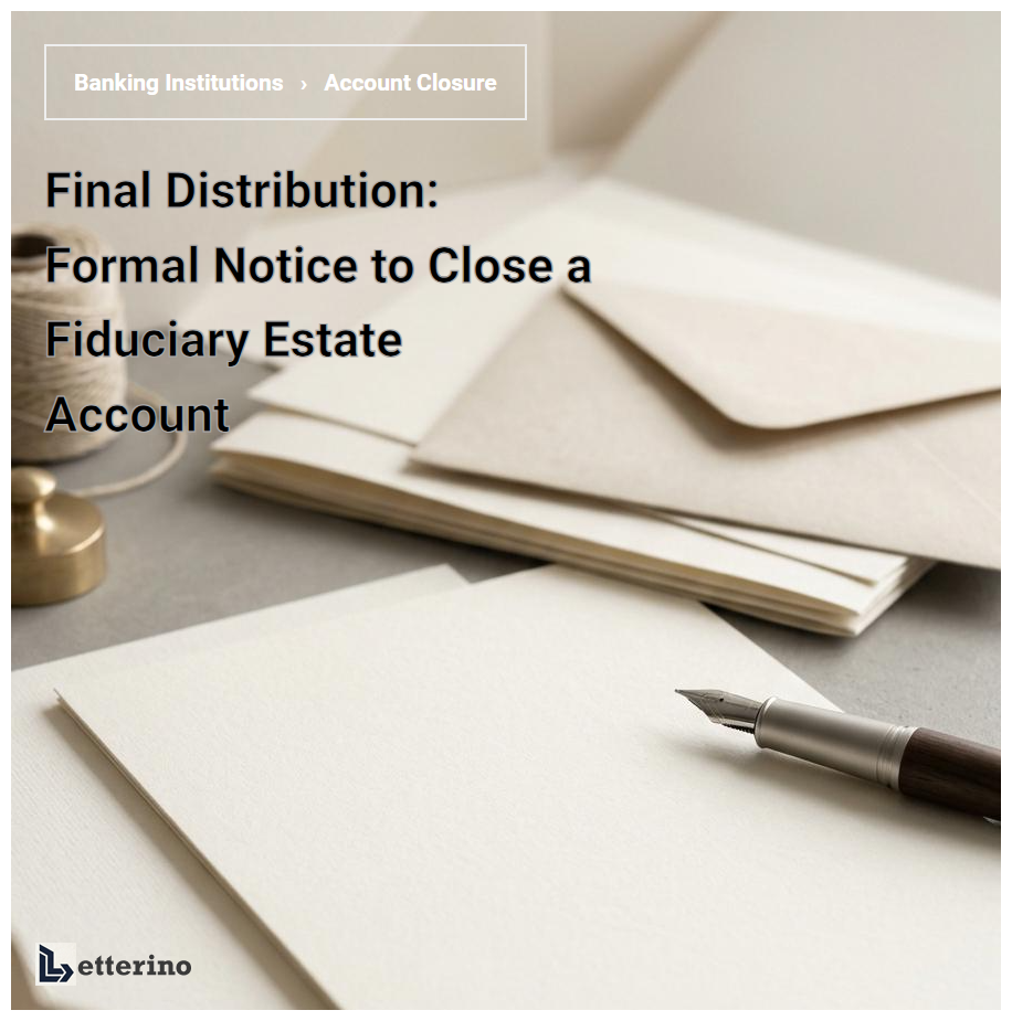 Final Distribution: Formal Notice to Close a Fiduciary Estate Account