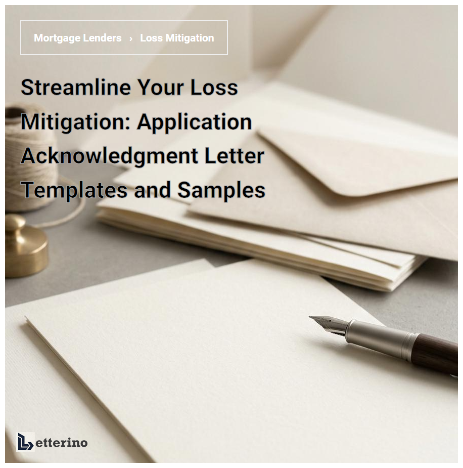Streamline Your Loss Mitigation: Application Acknowledgment Letter Templates and Samples