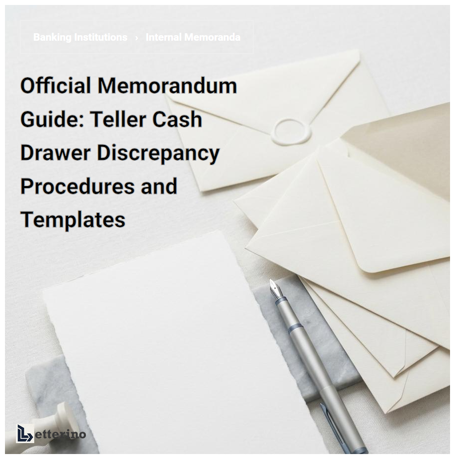Official Memorandum Guide: Teller Cash Drawer Discrepancy Procedures and Templates