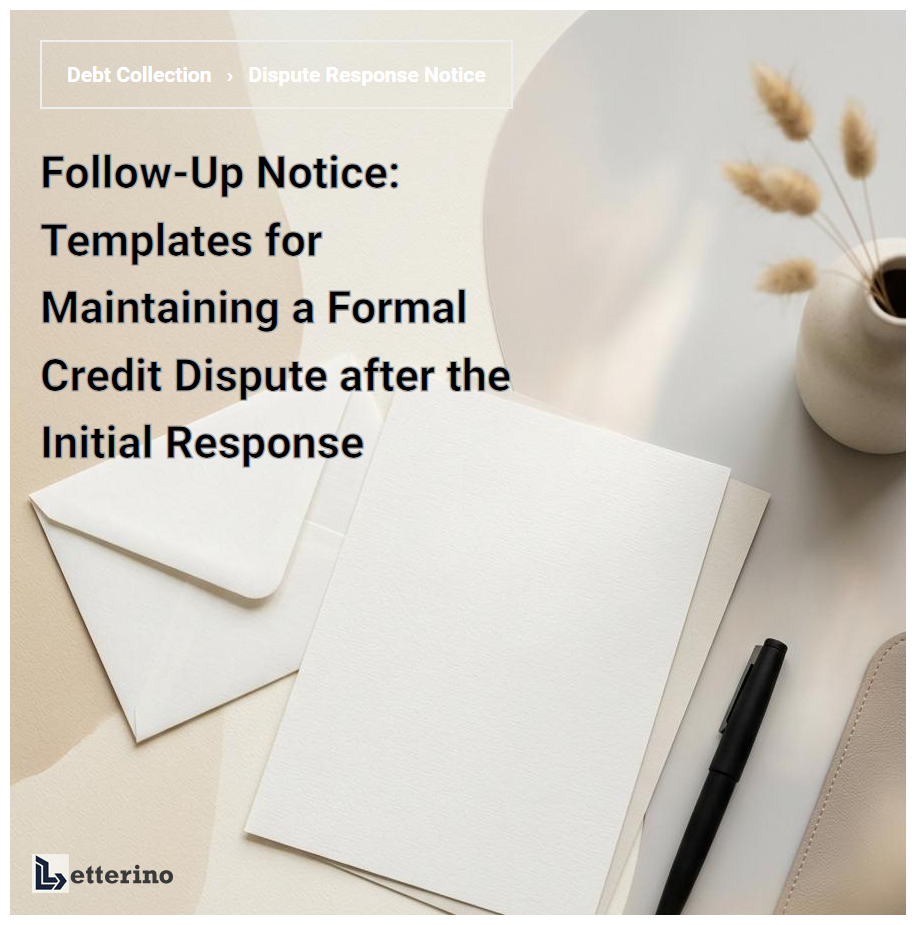 Follow-Up Notice: Templates for Maintaining a Formal Credit Dispute after the Initial Response
