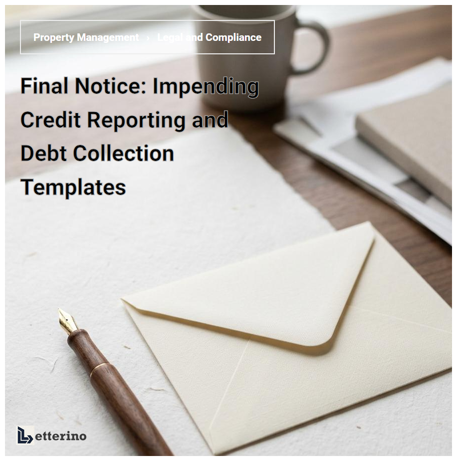 Final Notice: Impending Credit Reporting and Debt Collection Templates