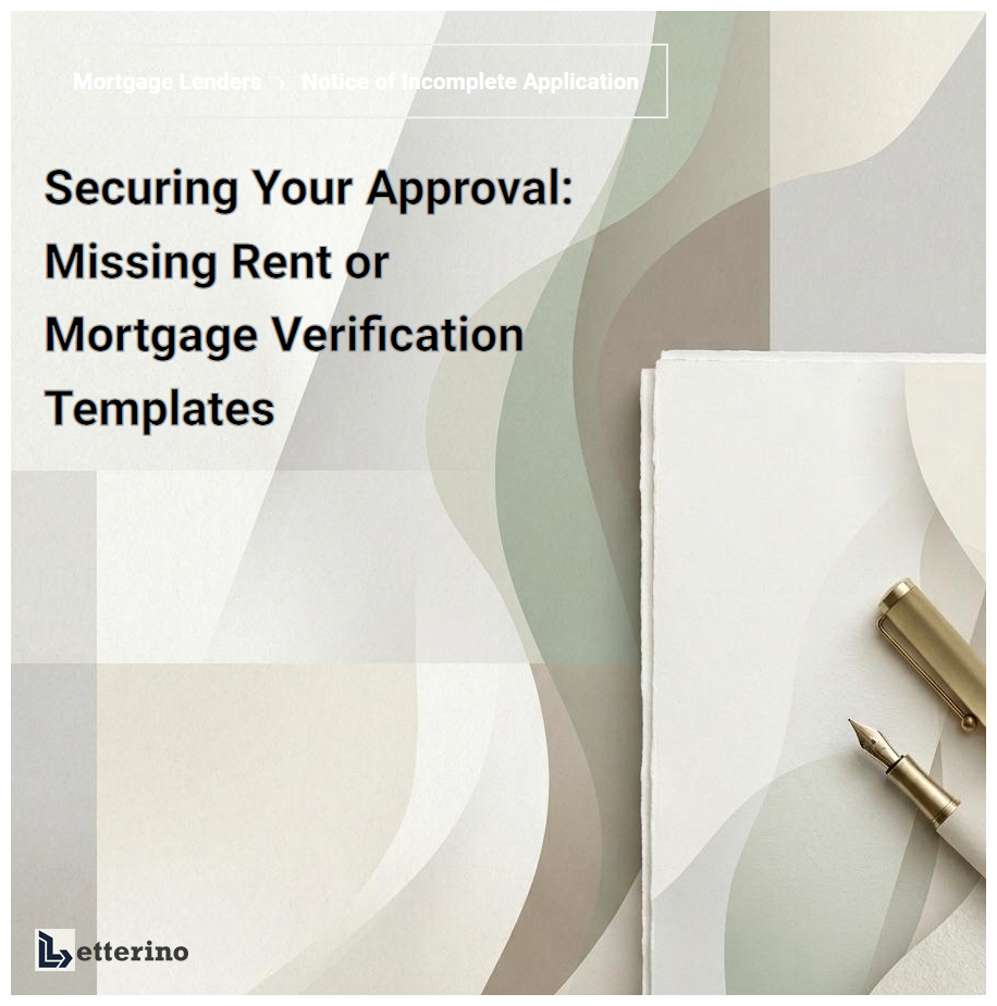 Securing Your Approval: Missing Rent or Mortgage Verification Templates