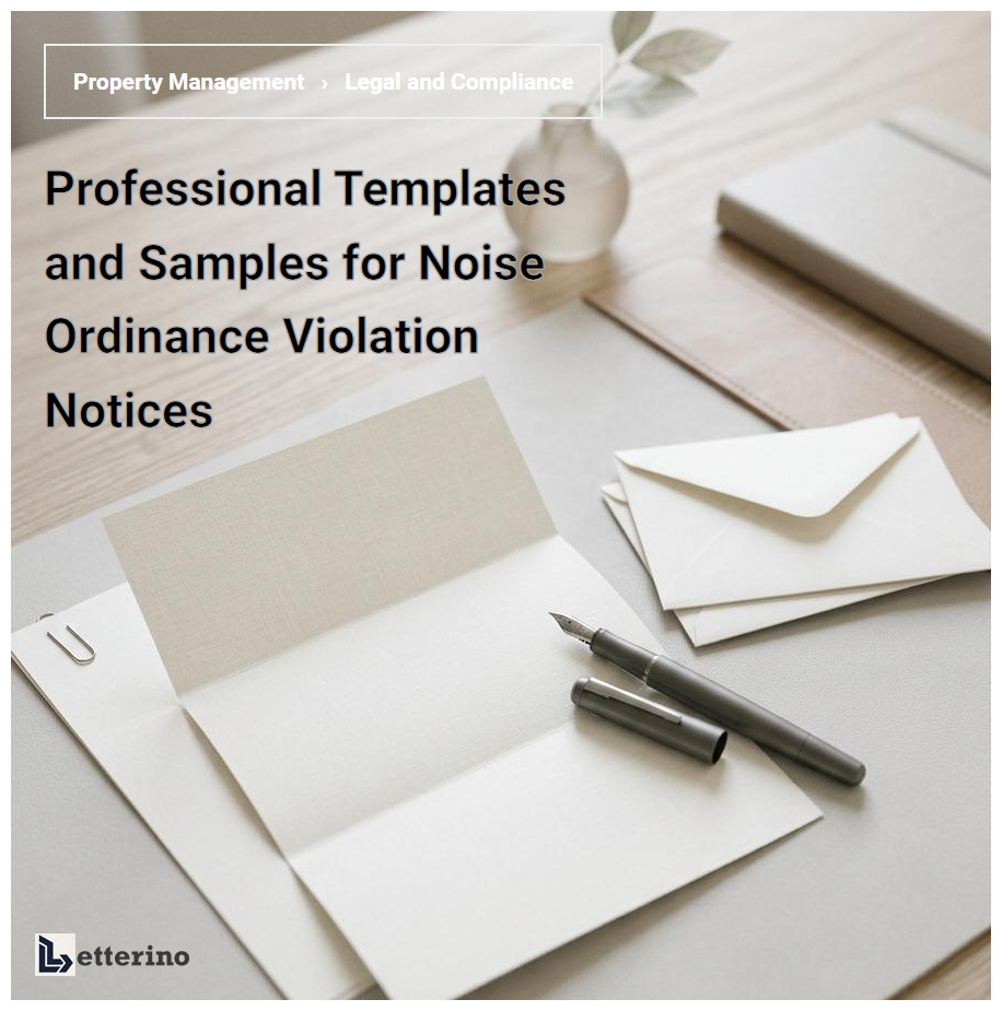 Professional Templates and Samples for Noise Ordinance Violation Notices