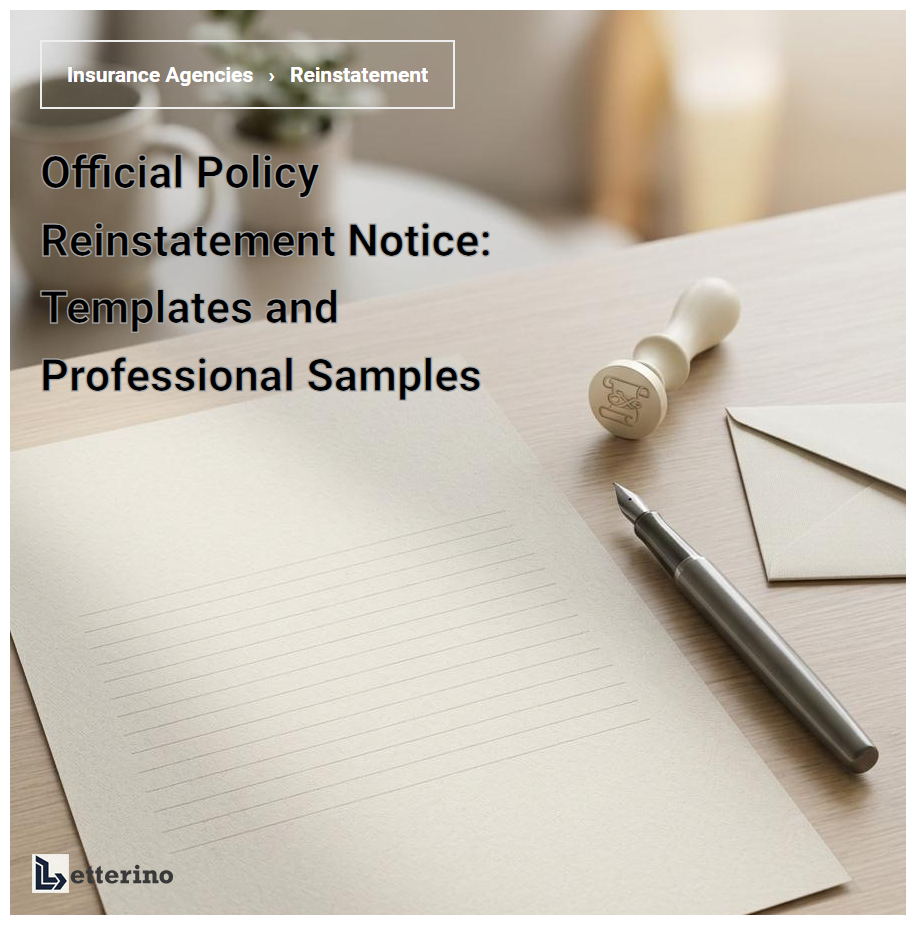 Official Policy Reinstatement Notice: Templates and Professional Samples