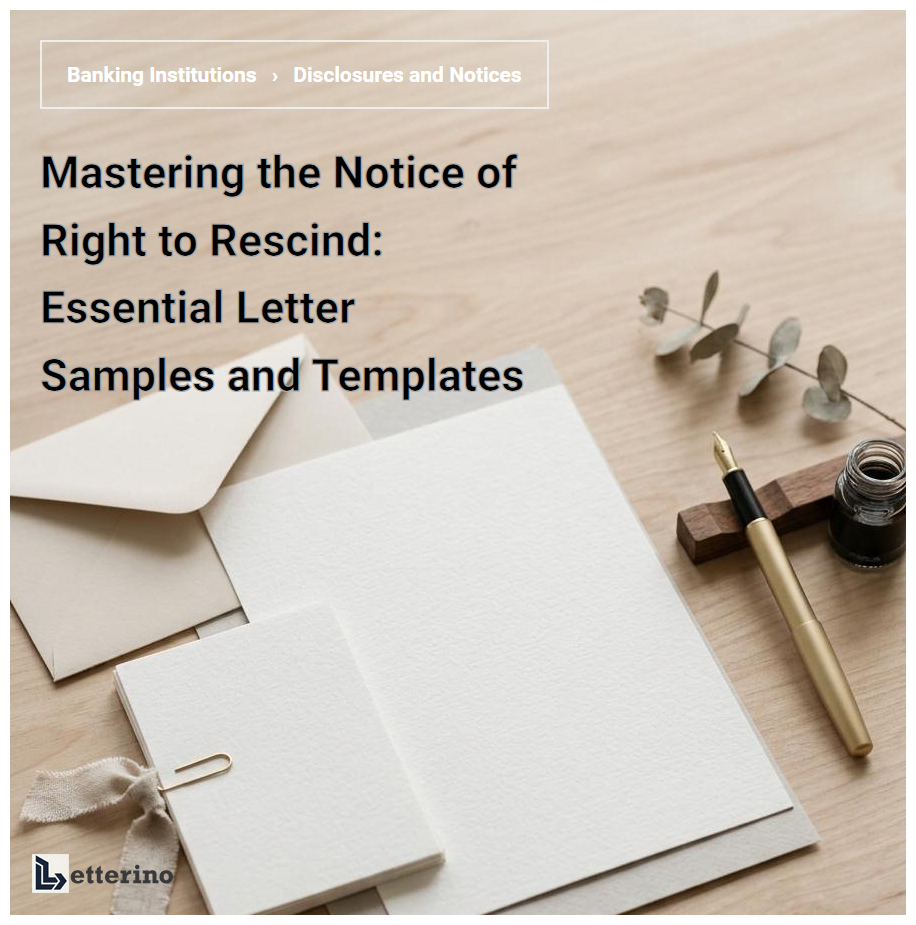 Mastering the Notice of Right to Rescind: Essential Letter Samples and Templates