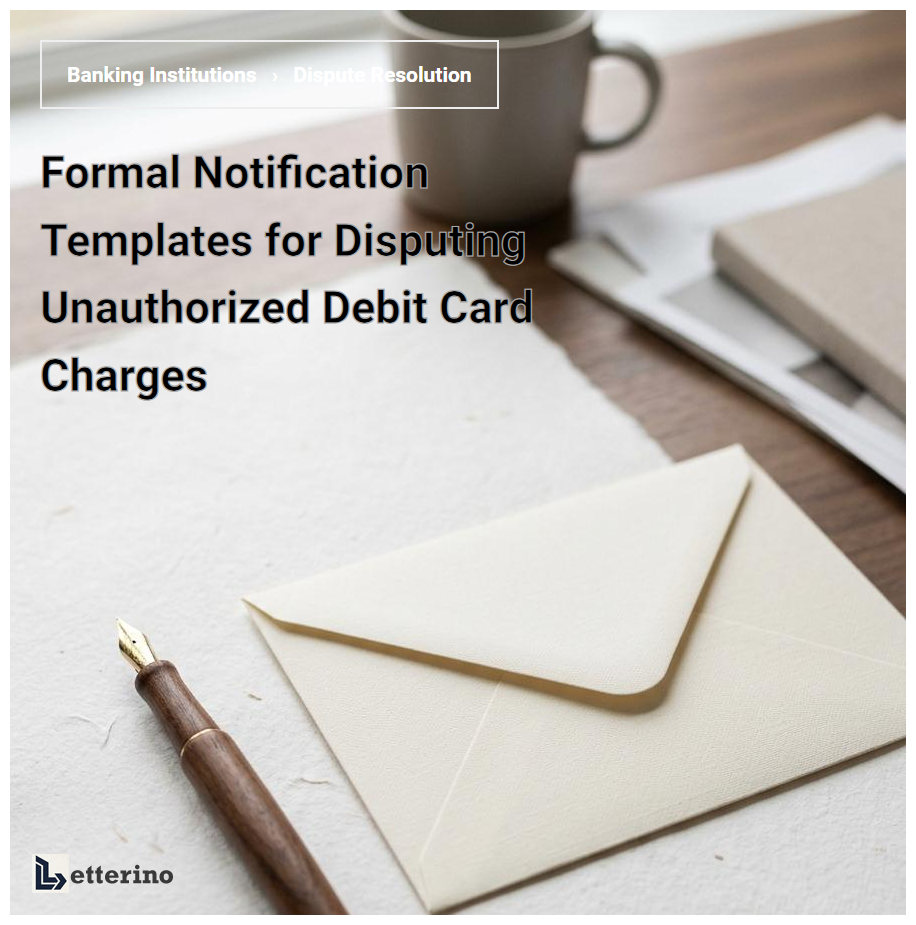 Formal Notification Templates for Disputing Unauthorized Debit Card Charges