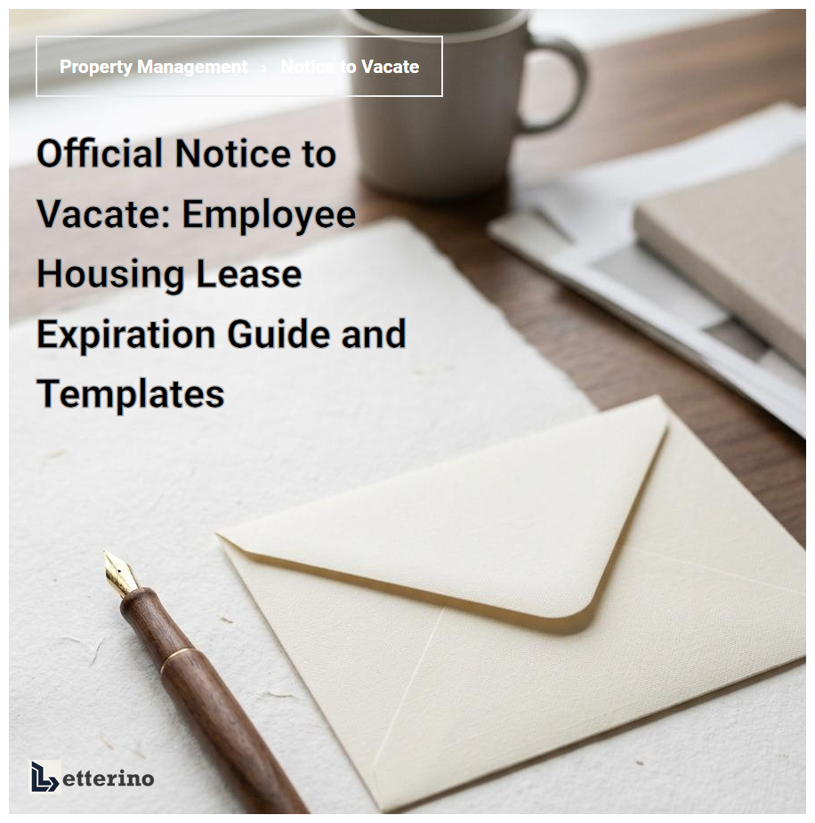 Official Notice to Vacate: Employee Housing Lease Expiration Guide and Templates