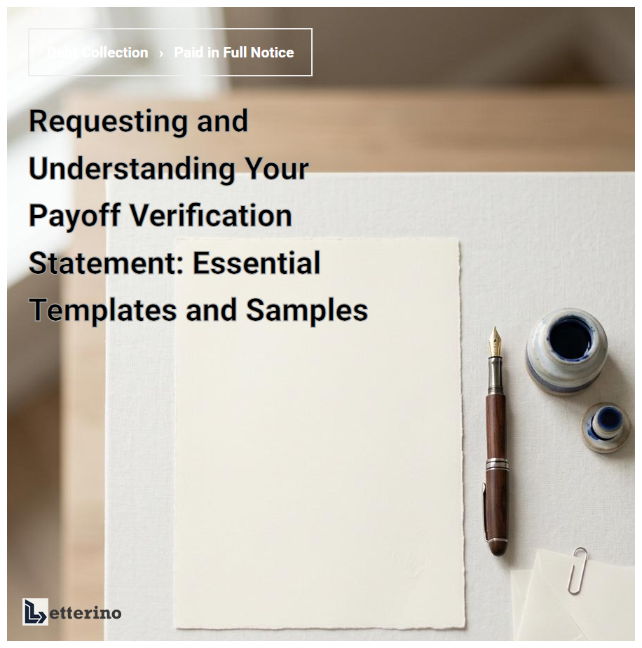 Requesting and Understanding Your Payoff Verification Statement: Essential Templates and Samples