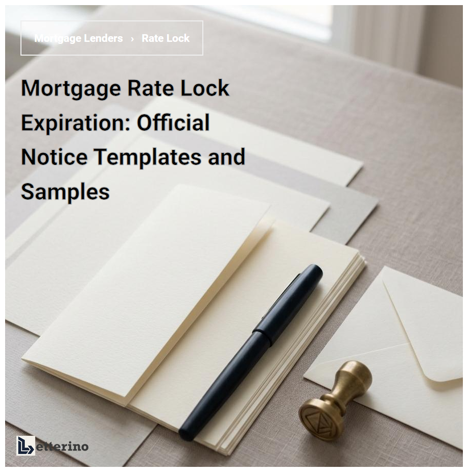 Mortgage Rate Lock Expiration: Official Notice Templates and Samples