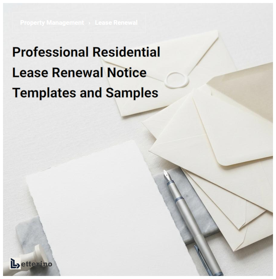 Professional Residential Lease Renewal Notice Templates and Samples